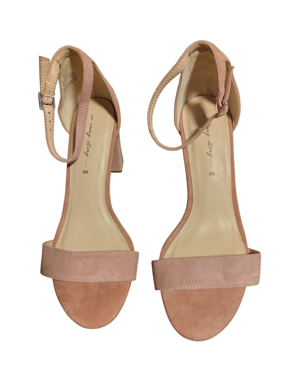 NWT Penningtons Women’s 8W Blush Ankle Strap Block Heel Sandals